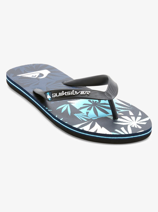 Men Molokai Art II Flip-Flops - Black/Grey/Blue - Quiksilver Singapore 