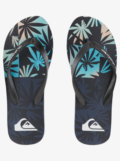 Men Molokai Art II Flip-Flops - Black/Grey/Blue - Quiksilver Singapore 