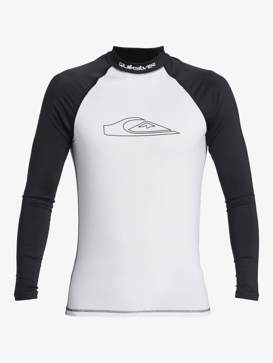 Mens Mercury Long Sleeves UPF 50 Surf Shirt - White - Quiksilver Singapore 