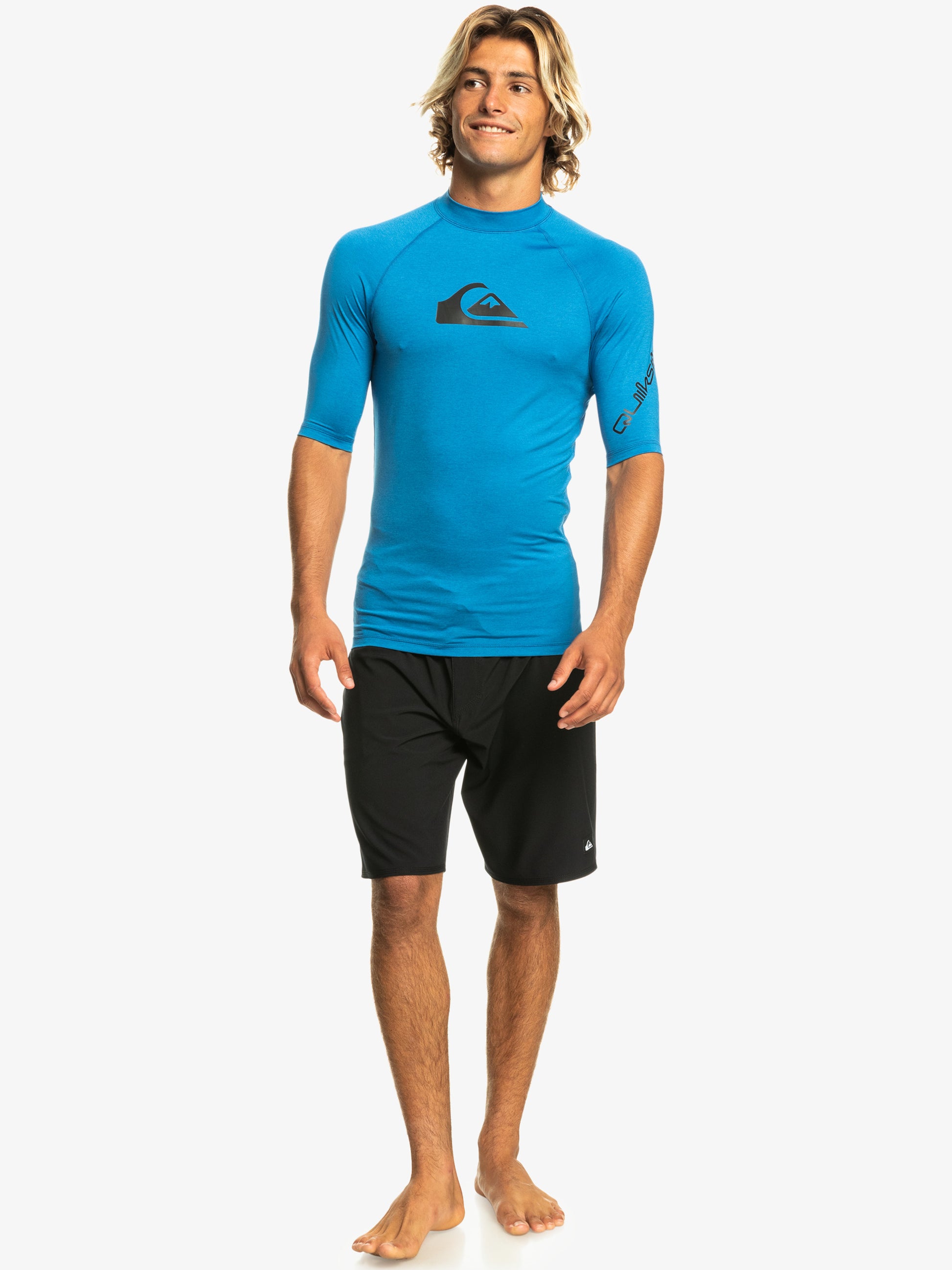 Mens All Time UPF 50 Short Sleeves Rash Vest - Quiksilver Singapore 