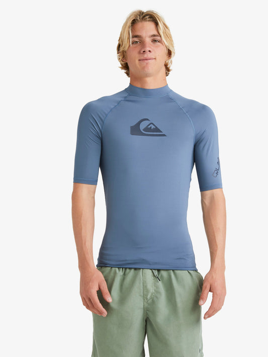 Mens All Time Short Sleeve UPF 50 Rash Vest - Quiksilver Singapore 