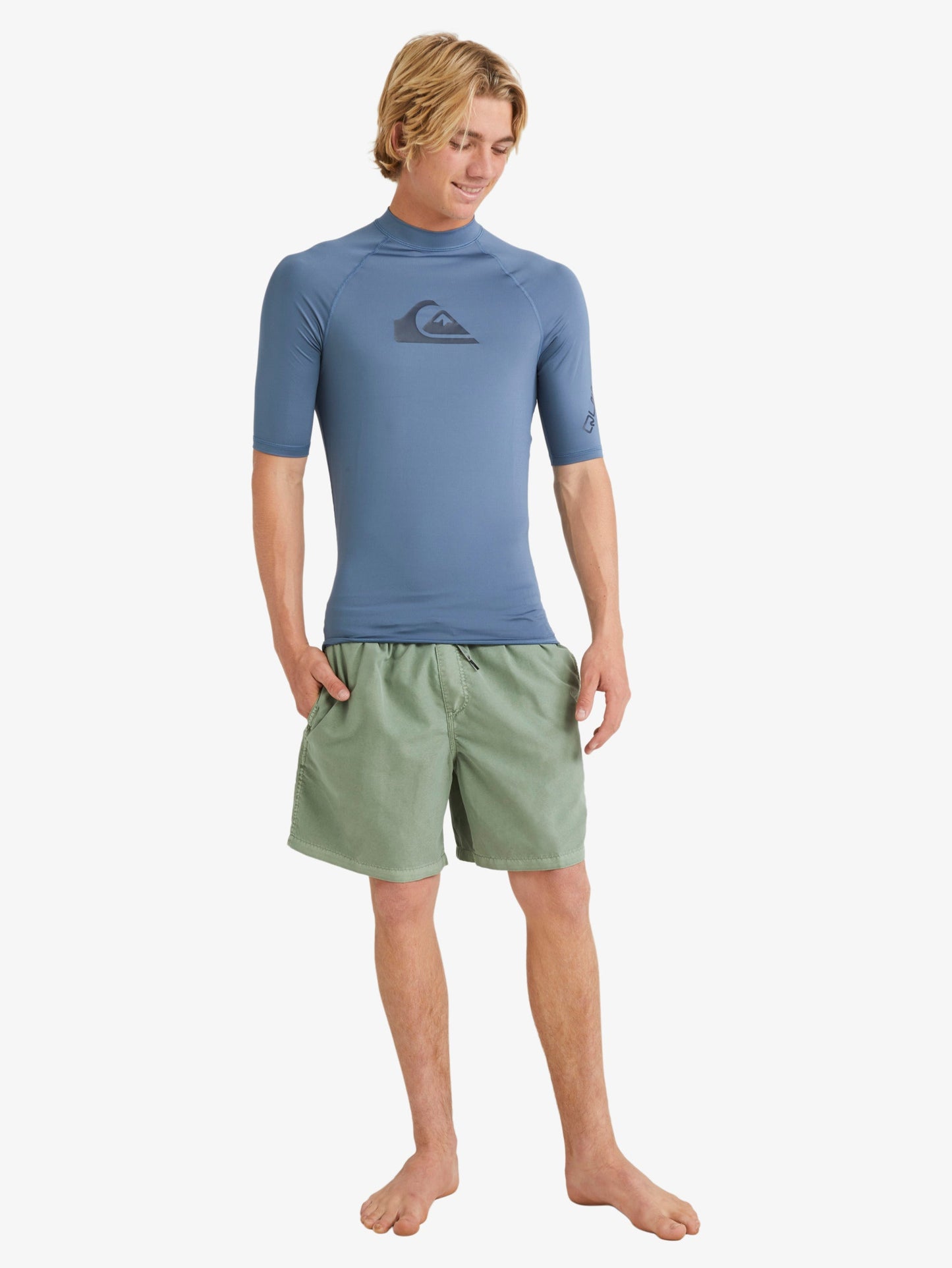 Mens All Time Short Sleeve UPF 50 Rash Vest - Quiksilver Singapore 