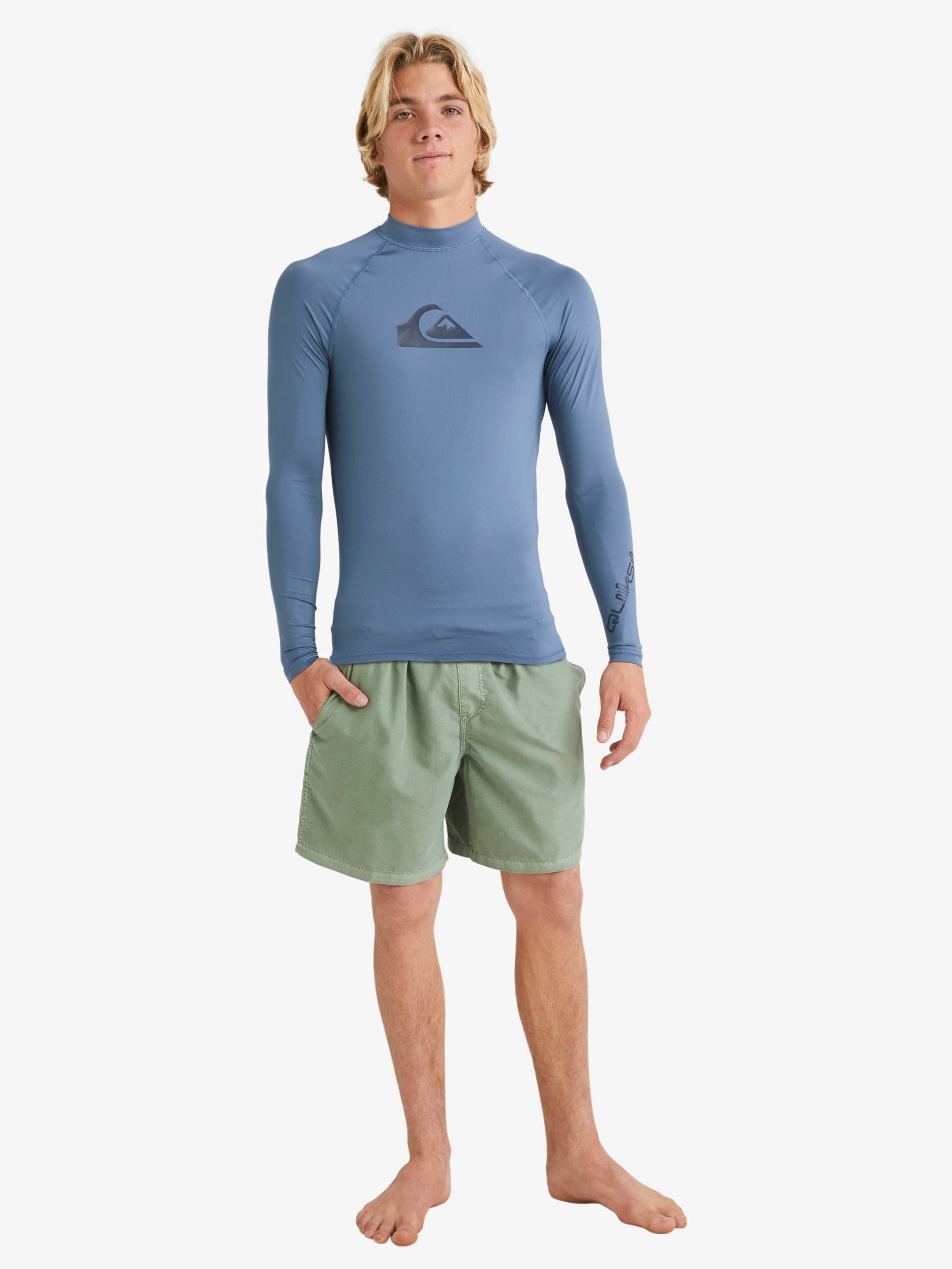 Mens All Time Long Sleeve UPF 50 Rash Vest - Quiksilver Singapore 