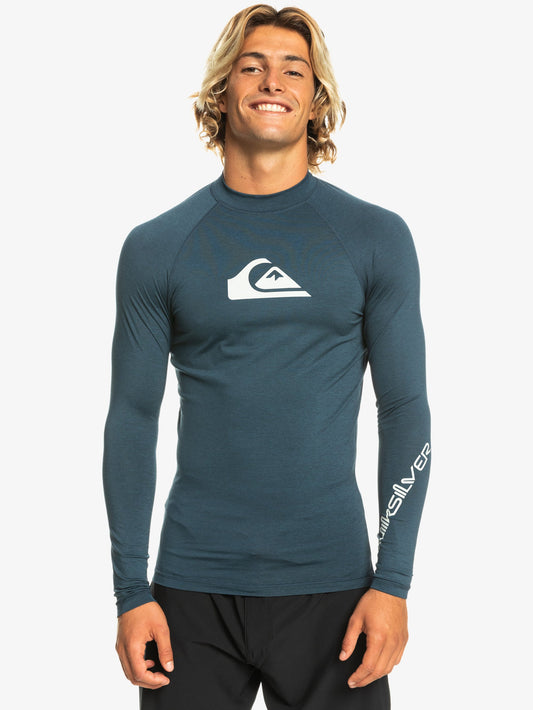 Mens All Time Long Sleeve UPF 50 Rash Vest - Quiksilver Singapore 