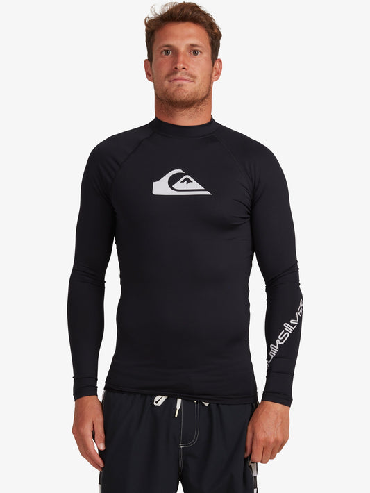 Mens All Time Long Sleeve UPF 50 Rash Vest - Quiksilver Singapore 