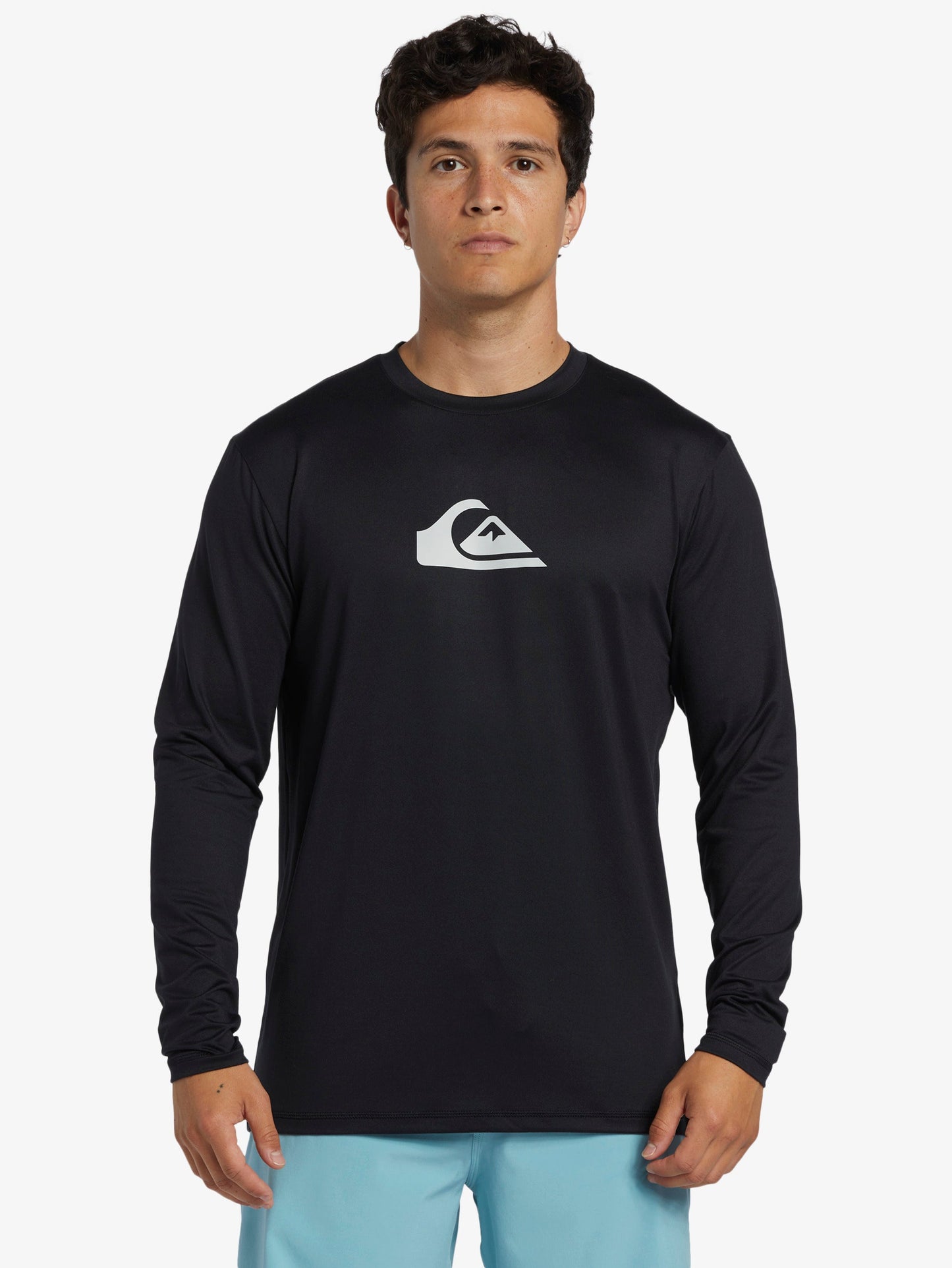 Mens Solid Streak Long Sleeve UPF 50 Surf T-Shirt - Quiksilver Singapore 