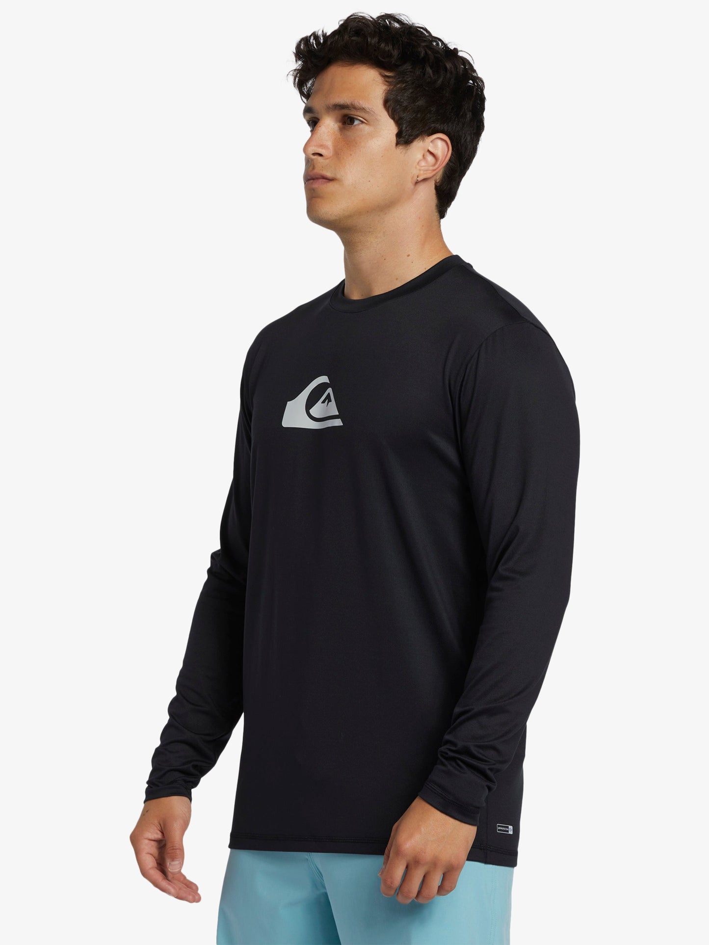 Mens Solid Streak Long Sleeve UPF 50 Surf T-Shirt - Quiksilver Singapore 