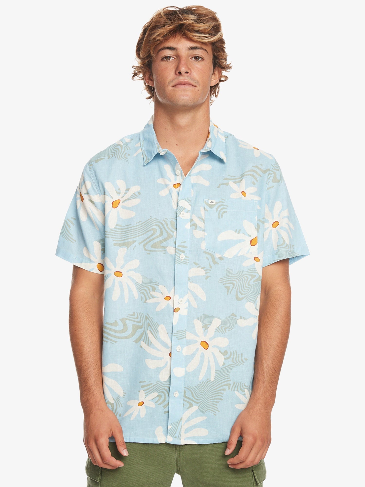 Mens Trippy Floral Short Sleeve Shirt - Quiksilver Singapore 