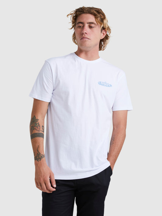 Men Watermans Hillside Swell Short Sleeve Tee - Bright White