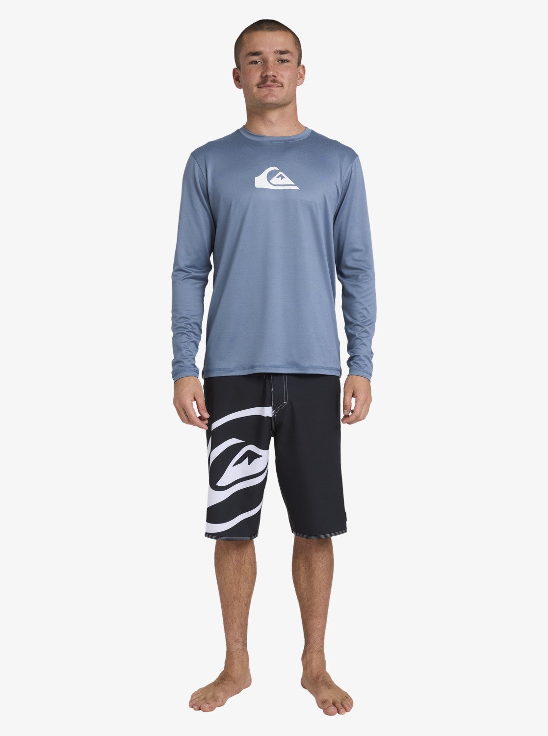 Mens Solid Streak Long Sleeve Surf T-Shirt - Quiksilver Singapore 
