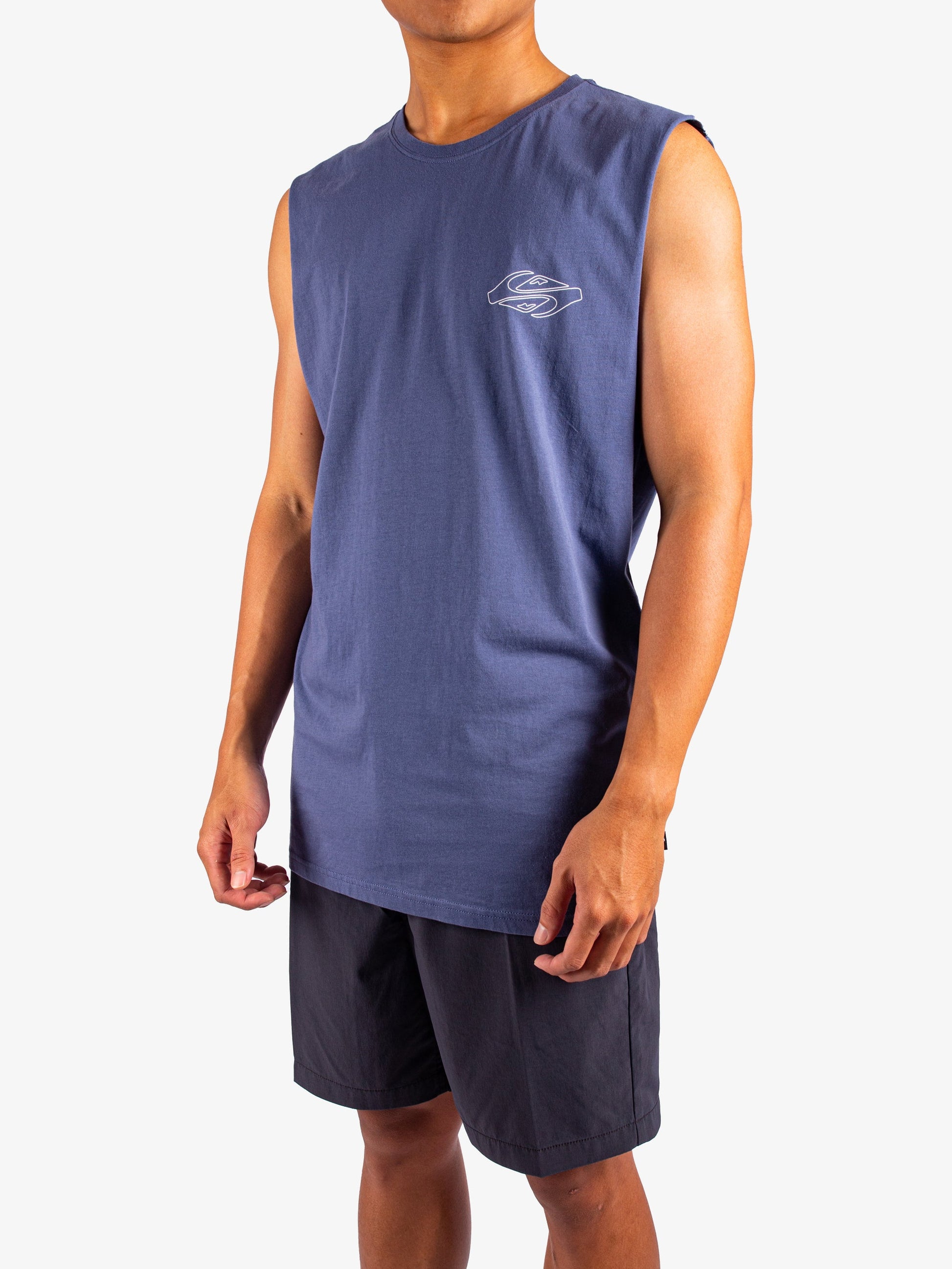 Mens EV Ripple Font Muscle Tee - Quiksilver Singapore 